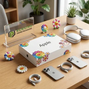 White Paper Gift Box with Colorful Flower Pattern, Suitable for Gift, Retail, Food, Cosmetic, or Jewelry Packaging, OEM/ODM Service Available