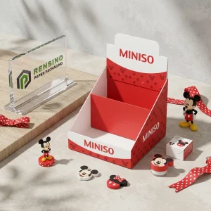Red Paper Display Box with Mickey Mouse Pattern, Suitable for Retail or Gift Packaging, Factory Direct Customization