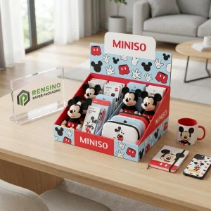Colorful Mickey Mouse-themed Paper Gift Box with Display Stand, Suitable for Kids’ Toys or Merchandise, Custom Printing Available