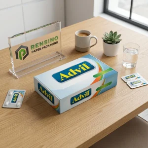 Boîte d'emballage en papier imprimé avec un logo et un motif colorés, adaptée pour les cadeaux, le commerce de détail ou l'emballage alimentaire, service OEM/ODM disponible