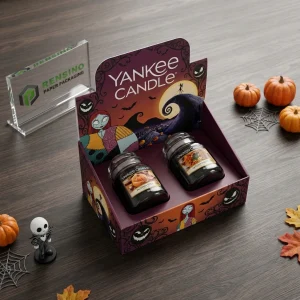 Caixa de Presente de Papel com Tema de Halloween com Exibição de Vela, Design Personalizado Disponível