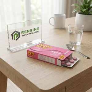Boîte en papier rose avec logo imprimé et emballage de produit, adaptée pour les cadeaux, la nourriture ou l'emballage de détail, service OEM/ODM disponible