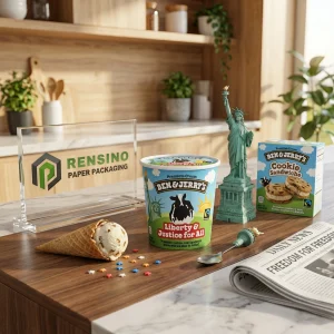 Tazze di carta stampate con coni gelato e panini di biscotto, adatte per cibo, regali, imballaggio al dettaglio o imballaggio con marchio, servizi OEM/ODM disponibili.