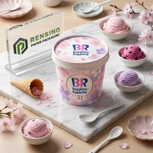 Pink and Purple Printed Paper Packaging Cup with Lid, Suitable for Food or Retail Packaging, OEM/ODM Service Available