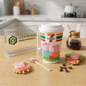 Bedruckter Pappbecher mit Peppa Pig-Design, geeignet für Getränke, Geschenke oder Einzelhandelsverpackungen, OEM/ODM-Service verfügbar