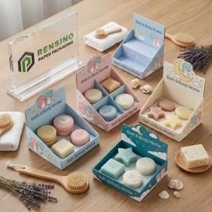 Cajas de regalo de jabón coloridas con diseño de Bath & Body Works, impresión personalizada disponible