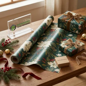 Carta da Regalo Stampata con Fiori e Elementi di Nastro, Adatta per Confezionamento di Fiori o Regali, Servizio OEM/ODM Disponibile