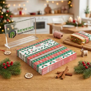 Papel para Envolver Comida Temático de Navidad con Patrón Impreso, Adecuado para Empaque de Comida o Venta al por Menor, Servicio OEM/ODM Disponible