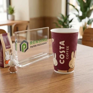 Bedruckter Pappbecher mit Hasenmuster, geeignet für Kaffee- oder Getränkepackungen, OEM/ODM-Service verfügbar