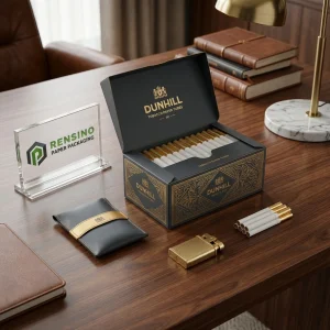 Boîte en papier pour tabac Dunhill avec logo imprimé et motif décoratif, adaptée pour un cadeau, le commerce de détail ou l'emballage de tabac, service OEM/ODM disponible