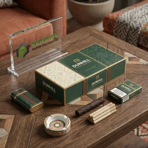 Boîte-cadeau en papier verte et dorée avec motif décoratif, adaptée pour l'emballage de cadeaux, le commerce de détail ou les aliments, service OEM/ODM disponible