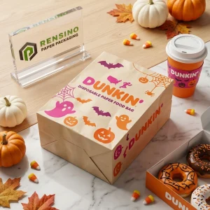 Sacos de Papel Kraft Descartáveis Coloridos com Padrão de Halloween, Serviço OEM/ODM Disponível