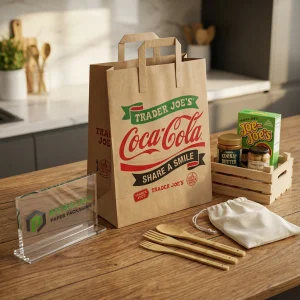 Kraftpapier-Geschenktüte mit Logodruck, geeignet für Einzelhandel und Geschenkverpackung