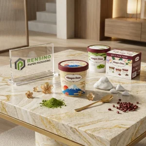 Scatola di Imballaggio di Carta Multi-Pack Stampata con Tubetti di Gelato e Immagini di Ingredienti Naturali per Imballaggio Alimentare, Stampa Logo Personalizzata Disponibile