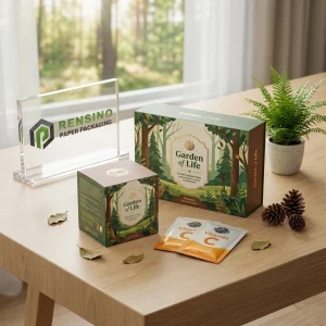 Garden of Life Paper Packaging Box with Printed Design for Gift or Retail Use, Suitable for Cosmetic or Food Packaging, Custom Logo Printing Available