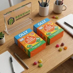 Bunte Papierbox mit bedrucktem Design für Schreibwaren oder Geschenkverpackungen, geeignet für den Einzelhandel oder Bildungszwecke, individuelle Gestaltung verfügbar