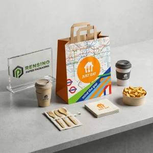 Sacola de Papel Kraft com Logotipo Impresso e Padrão de Mapa, Adequada para Presentes, Alimentos ou Embalagens de Varejo, Serviço OEM/ODM Disponível