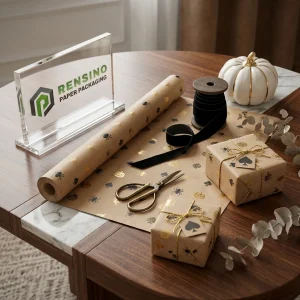 Carta Kraft per Imballaggio Regali con Motivo di Halloween, Adatta per Regali, Vendita al Dettaglio o Decorazione per Feste, Design Personalizzato Disponibile