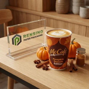 Bedruckter Pappbecher mit Design der Kürbis-Saison, geeignet für Kaffee- oder Getränkepackungen, OEM/ODM-Service verfügbar