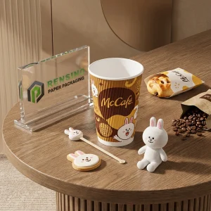Bedruckter Pappverpackungsbecher mit Cartoon-Hasen-Design, geeignet für Getränke, Geschenke, Einzelhandel oder Lebensmittelverpackungen, OEM/ODM-Service verfügbar