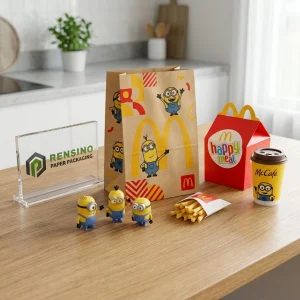 Bolsa de Regalo de Papel Kraft con Impresión de Minions, Adecuada para Embalaje de Regalos, Alimentos o Minorista, Diseño Personalizado Disponible