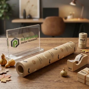 Rotolo di carta kraft per confezioni regalo di Halloween con testo stampato HAPPY HALLOWEEN e motivo pipistrello, adatto per regali, vendita al dettaglio o imballaggio alimentare, servizio OEM/ODM disponibile