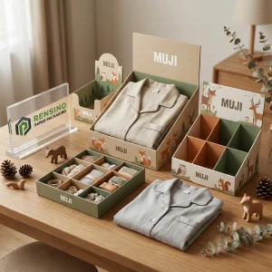 Caja de regalo con patrón de animales del bosque, adecuada para ropa o accesorios, diseño personalizable de RENSINO Paper Packaging