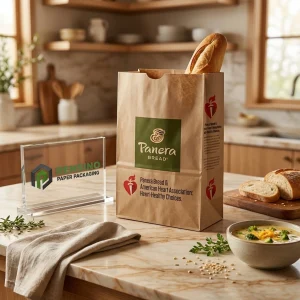 Brauner Kraftpapierbeutel mit bedrucktem Logo und Text, Anpassbare Verpackungslösung