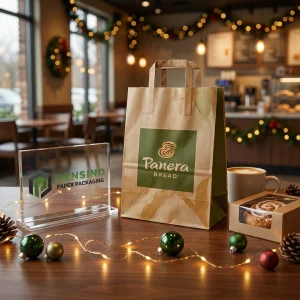 Kraftpapierbeutel mit Logo, geeignet für Bäckerei, Geschenke oder Einzelhandelsverpackungen, anpassbar mit OEM/ODM-Service