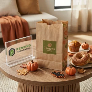 Kraftpapierbeutel mit Kürbis- und Halloween-Muster, geeignet für Bäckerei- oder Geschenkverpackungen