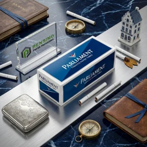 Emballage en tube en papier bleu avec impression de marque de tabac, adapté pour un cadeau, la vente au détail ou l'emballage alimentaire, service OEM/ODM disponible