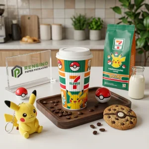 Bedruckter Papierverpackungsbecher mit Pokémon-Muster, Geeignet für Geschenk-, Lebensmittel- oder Einzelhandelsverpackung, OEM/ODM-Service verfügbar