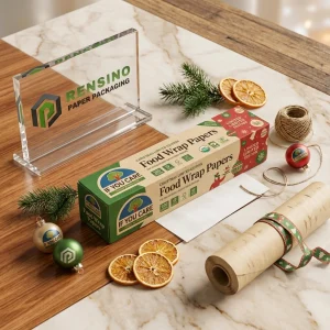 Papel de envoltura de alimentos temático de Navidad con diseño impreso, adecuado para empaquetado de alimentos o venta minorista, servicio OEM/ODM disponible