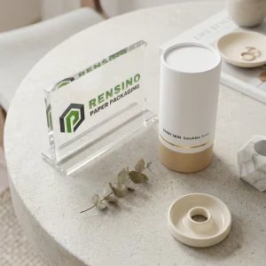 Imballaggio di Tubo di Carta Bianca e Kraft con Testo Stilizzato Stampato, Adatto per Imballaggio Cosmetico o Regalo, Servizio OEM/ODM Disponibile