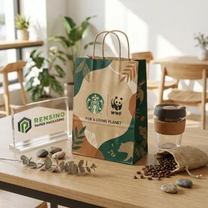 Bolsa de Papel Impresa con Diseño Ecológico para Regalo, Venta al por Menor, Alimentos, Cosméticos, Joyería y Empaque de Marca, Diseño Personalizado Disponible