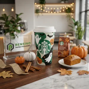Gobelet en papier avec motif d'Halloween, adapté pour le café ou les boissons, design personnalisé disponible
