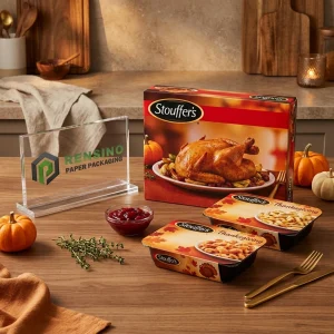 Stouffer’s Red Rectangular Printed Paper Food Packaging Box with Turkey Imagery, Suitable for Food Packaging, OEM/ODM Service