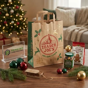 Kraftpapier-Geschenktüte mit Feiertagsmuster, geeignet für Einzelhandel und Geschenkverpackungen, anpassbar mit Logo
