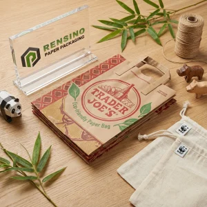Braune Papiertüte mit umweltfreundlichem Design, geeignet für Einzelhandels- und Geschenkverpackungen, anpassbar durch unsere automatisierte Produktionslinie