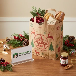 Kraftpapier-Geschenktüte mit Feiertagsdruck, geeignet für Einzelhandel und Geschenkverpackungen, anpassbar mit Logo