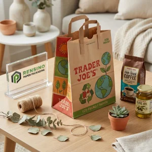 Borsa da shopping in carta Kraft con design ecologico, adatta per uso al dettaglio e regalo