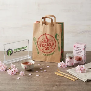 Kraftpapier-Geschenktüte mit Logo, umweltfreundliches Design, geeignet für Einzelhandel und Geschenkverpackung