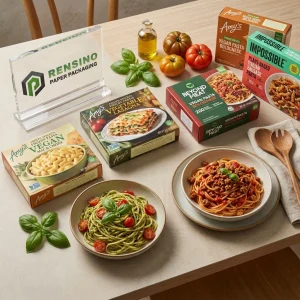 Boîte d'emballage en papier avec images de légumes, adaptée à l'emballage alimentaire, conception personnalisée et service OEM/ODM disponible