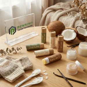 Kraft Paper Lip Balm Tube with Printed Text, Suitable for Cosmetic or Gift Use, OEM/ODM Service Available