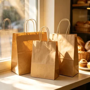 120gsm Brown Kraft Paper Bag Twisted Handle Recyclable Grocery Shopping Durable Heavy Duty Sustainable Carrier