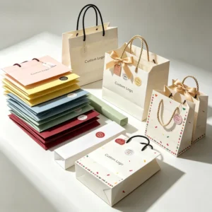 230g Matte Black Paperboard Shopping Gift Bag with Cotton Rope Handle