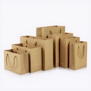 250gsm Heavy-Duty Kraft Paper Gift Bag with Rope Handles and Custom Colors for Candle Retail