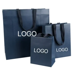 Biodegradable Custom Embossed Laminated Kraft Paper Shopping and Gift Bag with Cotton Rope Handle