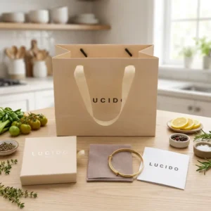 Biodegradable Jewelry Shopping Gift Bag and Custom Kraft Paper Jewelry Drawer Box Set