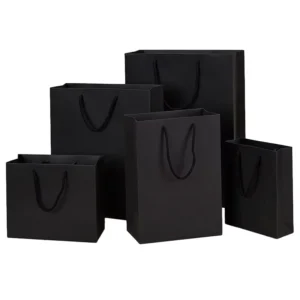 Biodegradable Kraft Paper Bag with Cotton Rope Handle, Embossing, and Custom Logo